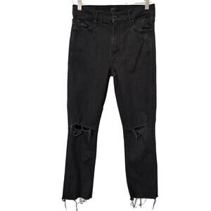 Mother Jeans Women Size 29x27* The Rascal Ankle Fray, Guilty As Sin Black Wash